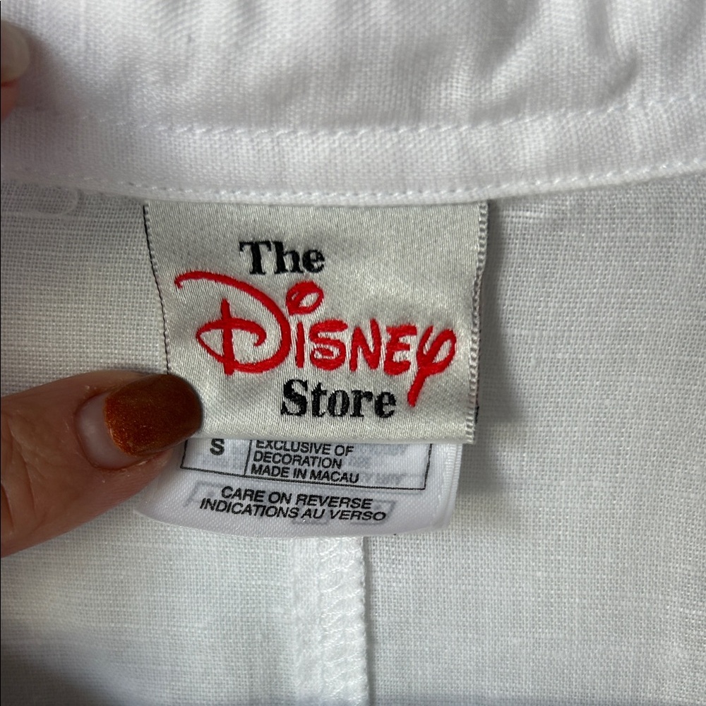 The Disney Store White Button-Up Shirt with Embroidered Lady & Tramp - Picture 3 of 5